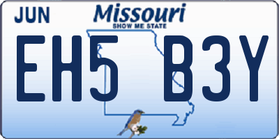 MO license plate EH5B3Y