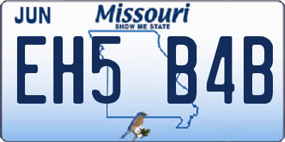 MO license plate EH5B4B