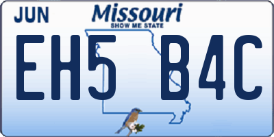 MO license plate EH5B4C