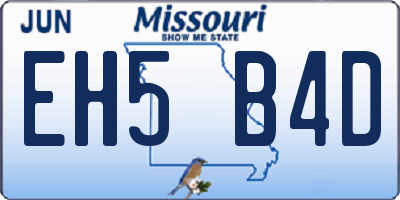 MO license plate EH5B4D