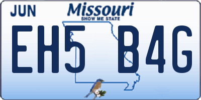 MO license plate EH5B4G