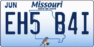 MO license plate EH5B4I