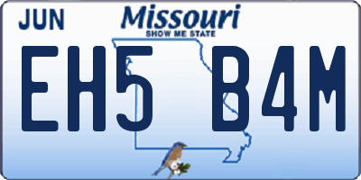 MO license plate EH5B4M