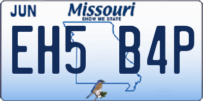 MO license plate EH5B4P