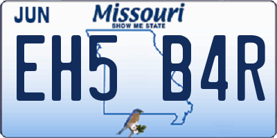 MO license plate EH5B4R
