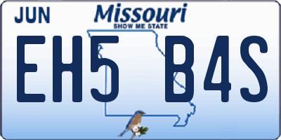 MO license plate EH5B4S
