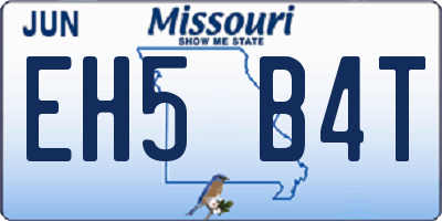 MO license plate EH5B4T