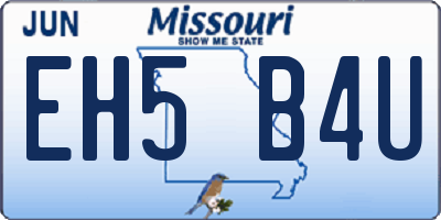 MO license plate EH5B4U