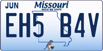 MO license plate EH5B4V