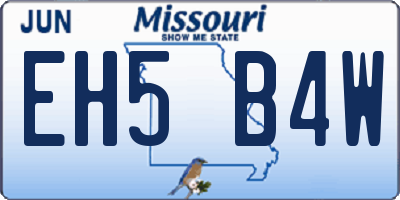 MO license plate EH5B4W