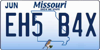 MO license plate EH5B4X