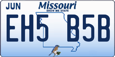 MO license plate EH5B5B