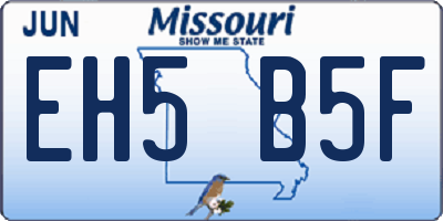 MO license plate EH5B5F