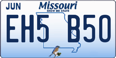 MO license plate EH5B5O