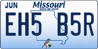 MO license plate EH5B5R
