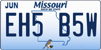 MO license plate EH5B5W