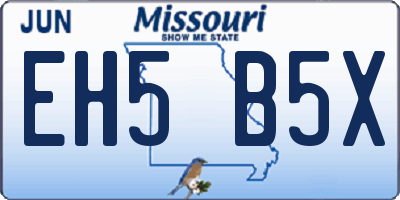 MO license plate EH5B5X
