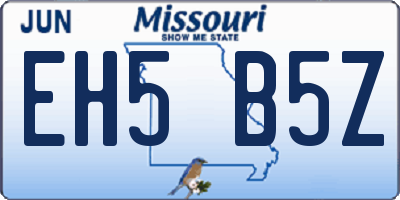MO license plate EH5B5Z
