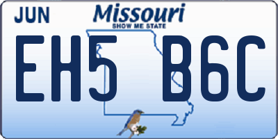 MO license plate EH5B6C
