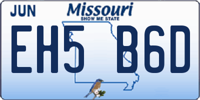 MO license plate EH5B6D
