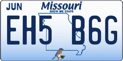 MO license plate EH5B6G