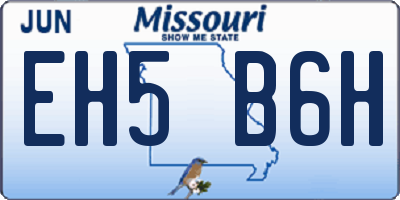 MO license plate EH5B6H
