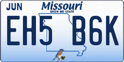 MO license plate EH5B6K