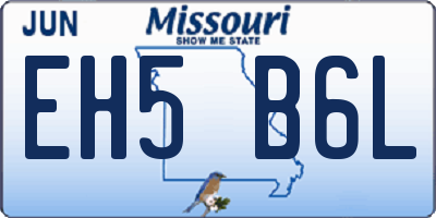 MO license plate EH5B6L