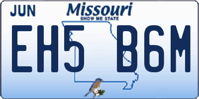 MO license plate EH5B6M