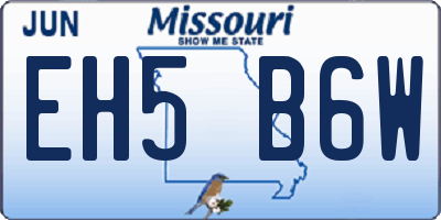 MO license plate EH5B6W