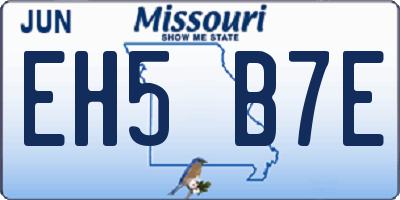 MO license plate EH5B7E