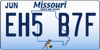 MO license plate EH5B7F