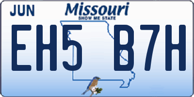 MO license plate EH5B7H