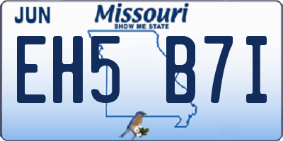 MO license plate EH5B7I
