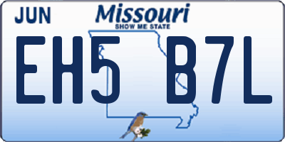 MO license plate EH5B7L