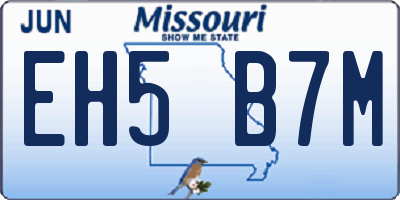 MO license plate EH5B7M