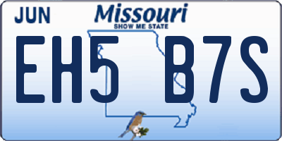 MO license plate EH5B7S