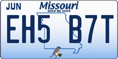 MO license plate EH5B7T