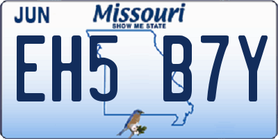 MO license plate EH5B7Y
