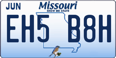 MO license plate EH5B8H