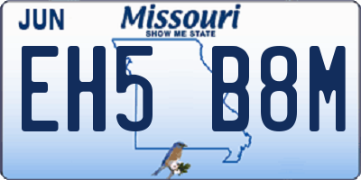 MO license plate EH5B8M