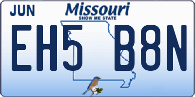 MO license plate EH5B8N