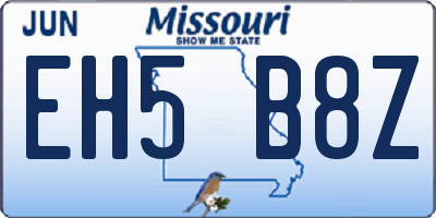 MO license plate EH5B8Z