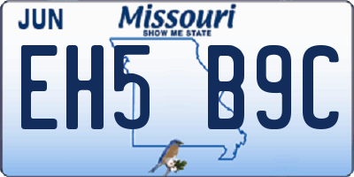 MO license plate EH5B9C