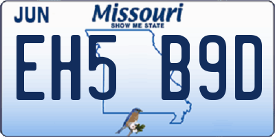MO license plate EH5B9D