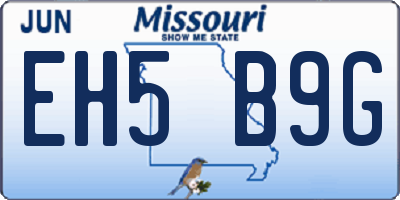 MO license plate EH5B9G
