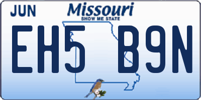 MO license plate EH5B9N