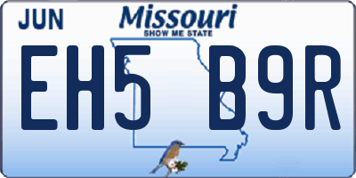 MO license plate EH5B9R