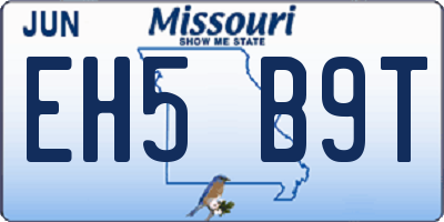 MO license plate EH5B9T