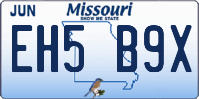 MO license plate EH5B9X